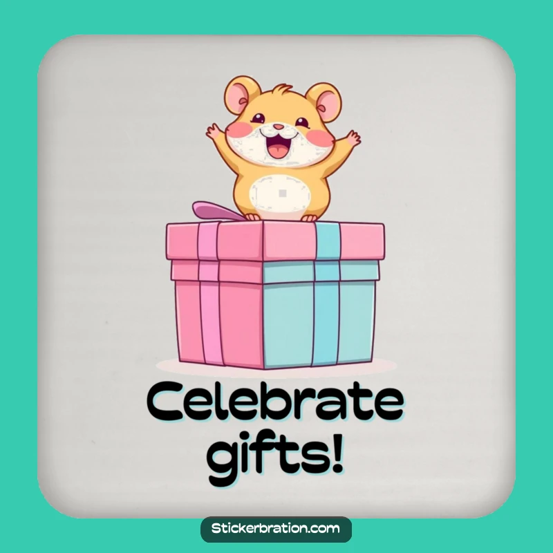 Funny Hamster Coaster: Set of Drink Gifts for Excited Rodent Lovers Protecting Surfaces!