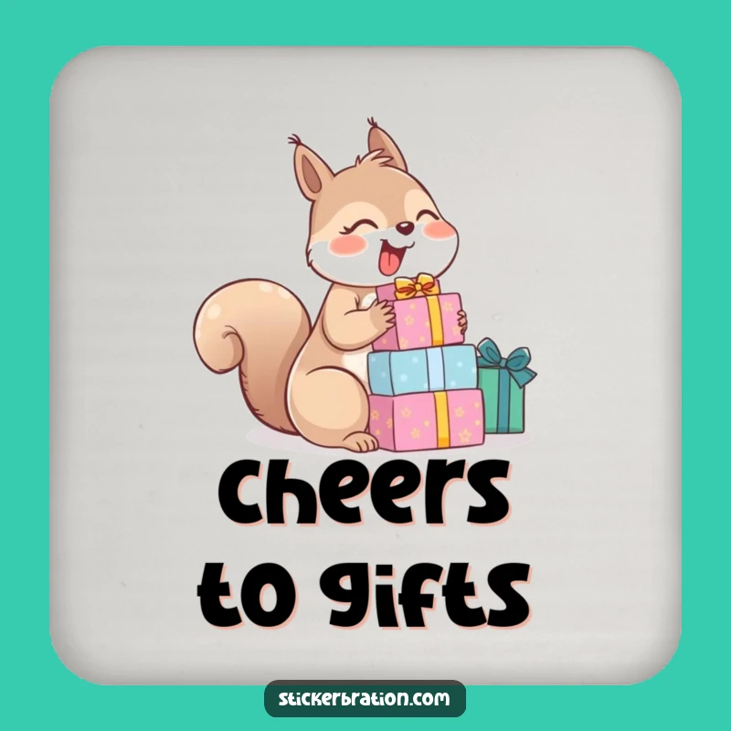 Funny Giggling Squirrel Gifts Coaster: Protect Surfaces with Cheerful Humor