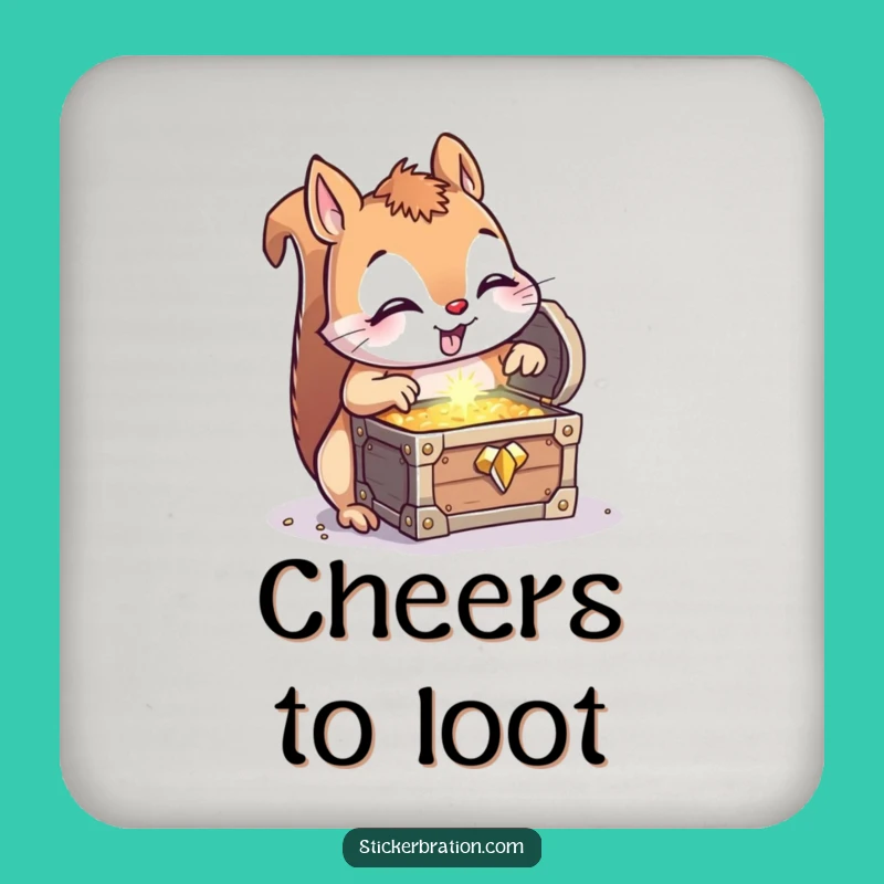 Funny Squirrel Treasure Coaster - Protect Surfaces with Hilarious Discovery, Gift!