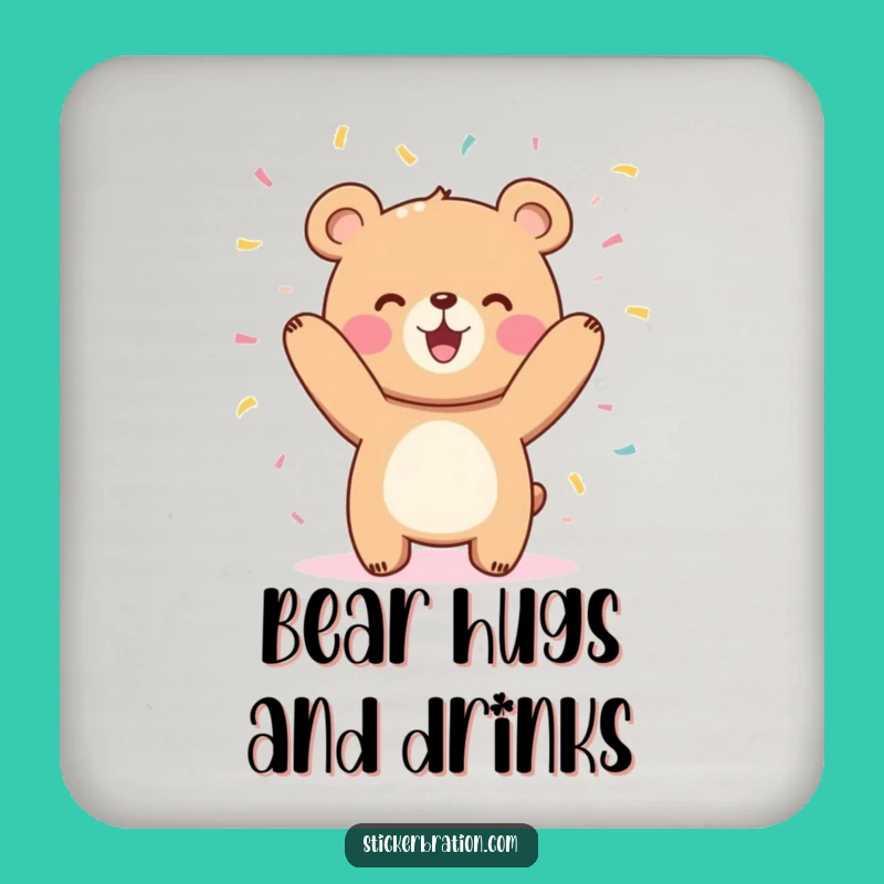 Funny Bear Confetti Coaster - Add Joy to Your Table Gift