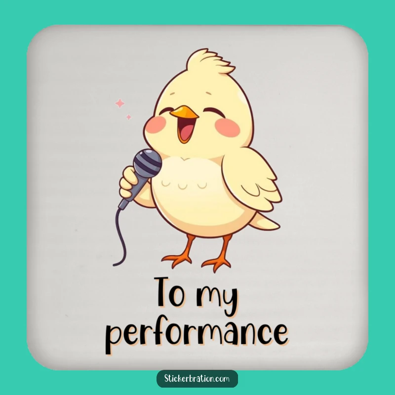 Funny Bird Coaster: Singing Protector, Humorous Table Decor