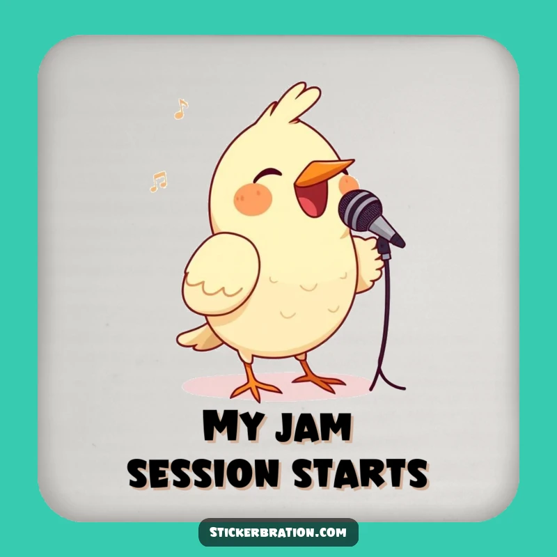 Funny Bird Microphone Drink Coaster - Hilarious Music Table Accessory