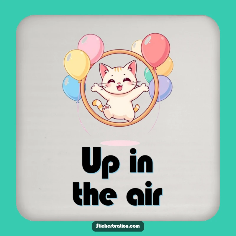 Funny Cat Balloon Hoop Coaster: Protect Surfaces with Playful Flair!