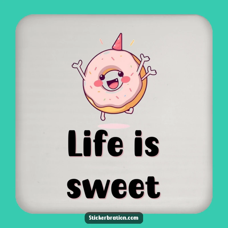 Funny Donut Jump Coaster: Happy Drink Saver, Perfect Gift