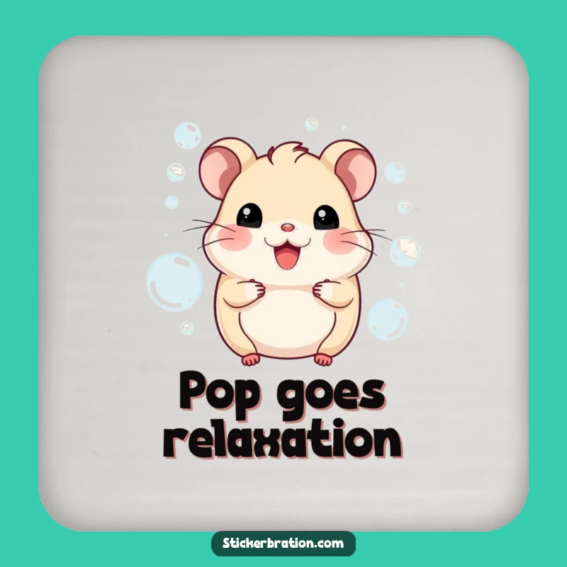 Funny Hamster Bubbles Drink Coaster: Protect Surfaces with This Cute Character