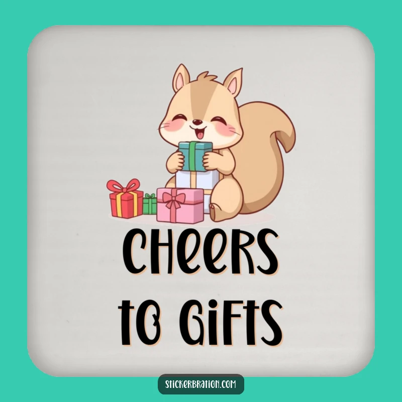 Funny Squirrel Coaster: Giggling Gift Protector, Humorous Table Decor