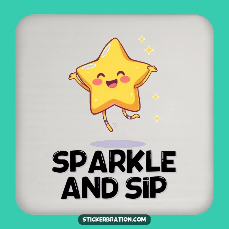 Funny Star Dance Coaster Set: Sparkle Decor, Joyful Gift