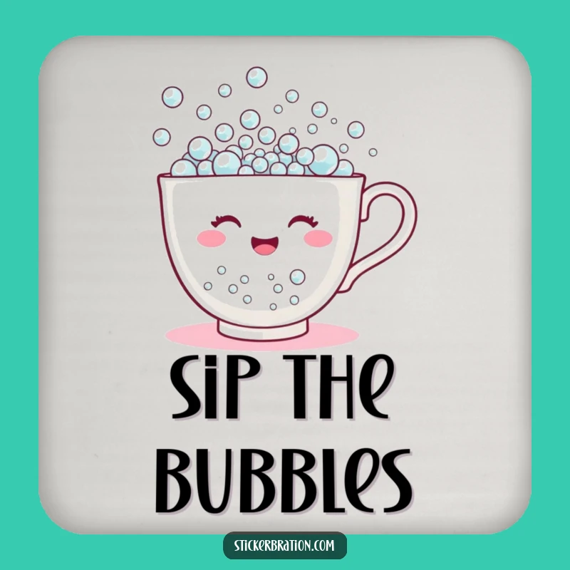 Funny Teacup Bubbles Coasters: Protect Surfaces with Bubbly Humor