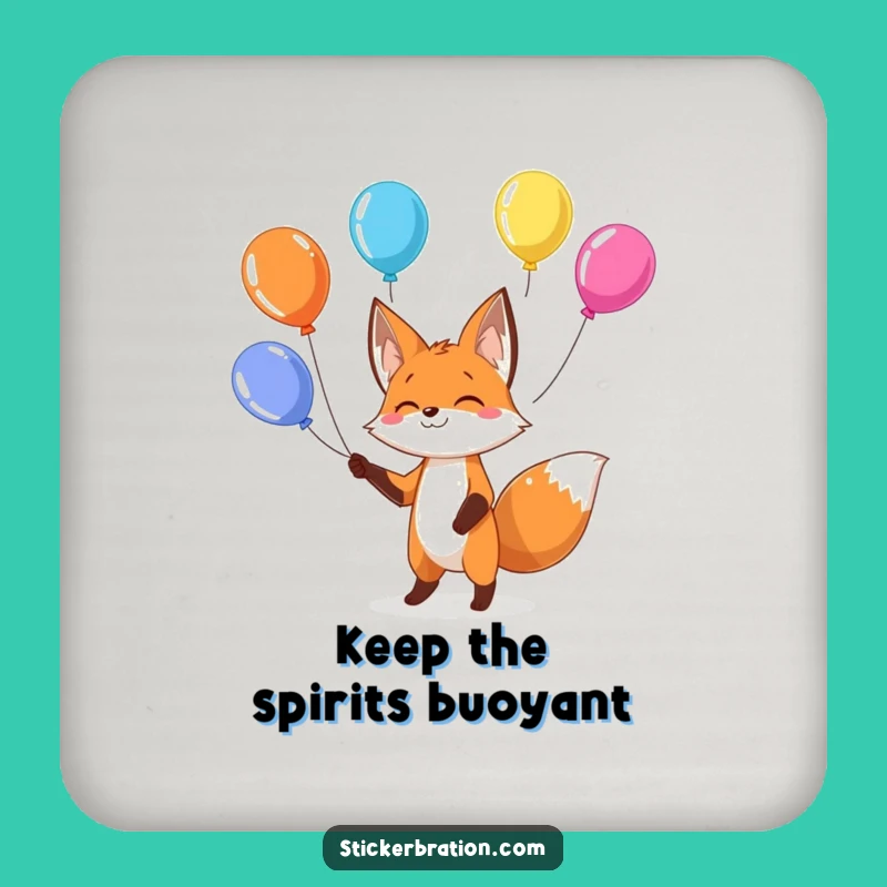 Funny Fox Balloon Juggling Coasters: Add Playful Style to Your Table