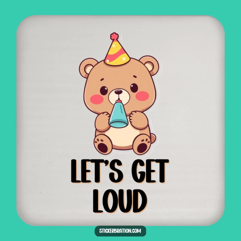 Funny Party Bear Coaster Set: Cute Celebration Decor, Festive Gift