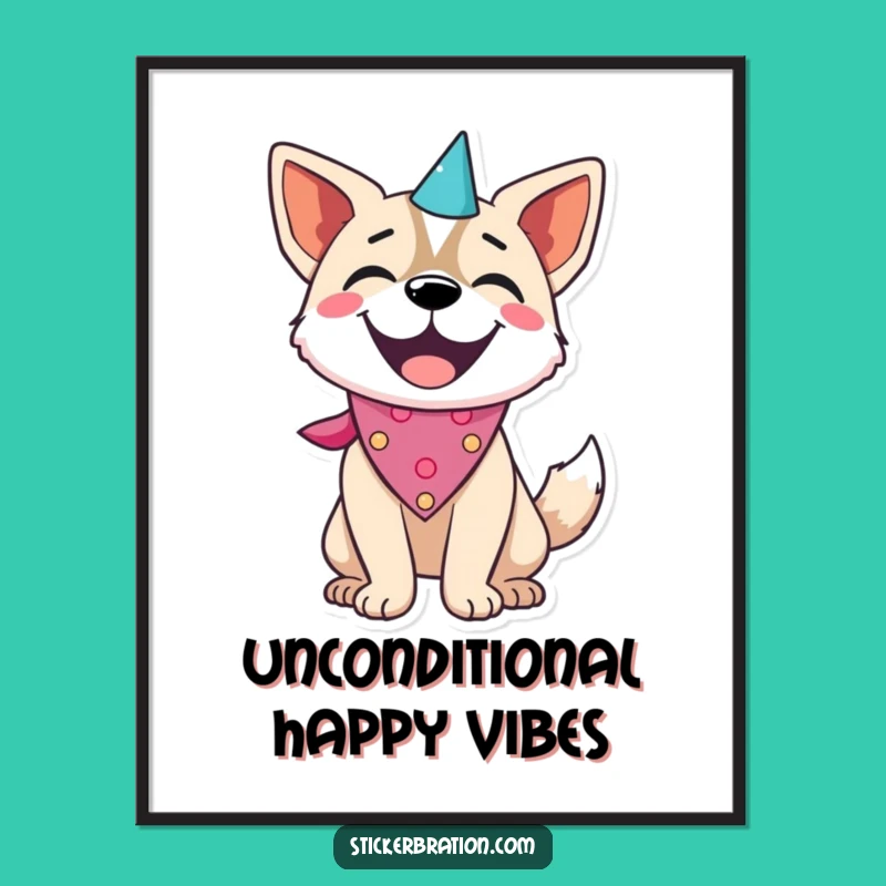 Funny Dog Party Poster: Joyful Decor, Instantly Brighten Your Space!