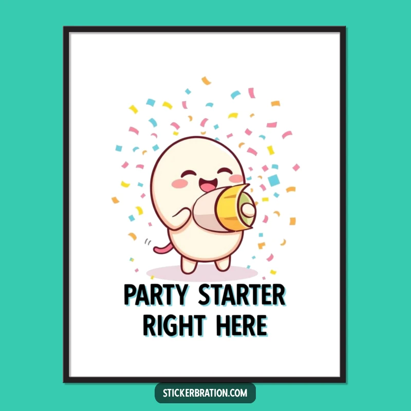 Funny Giggling Confetti Cannon Poster: Brighten Your Walls with Joyful Celebration Art