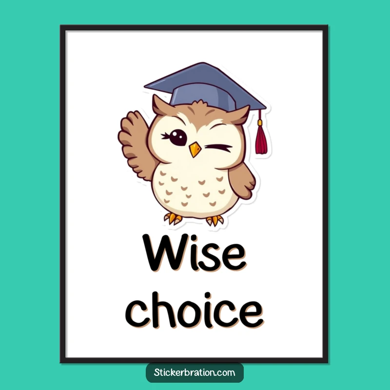 Funny Graduation Owl Poster: Wise Wall Art for Celebrating Success