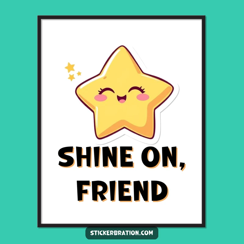 Funny Winking Star Poster: Decorate with Sparkle and Celestial Charm