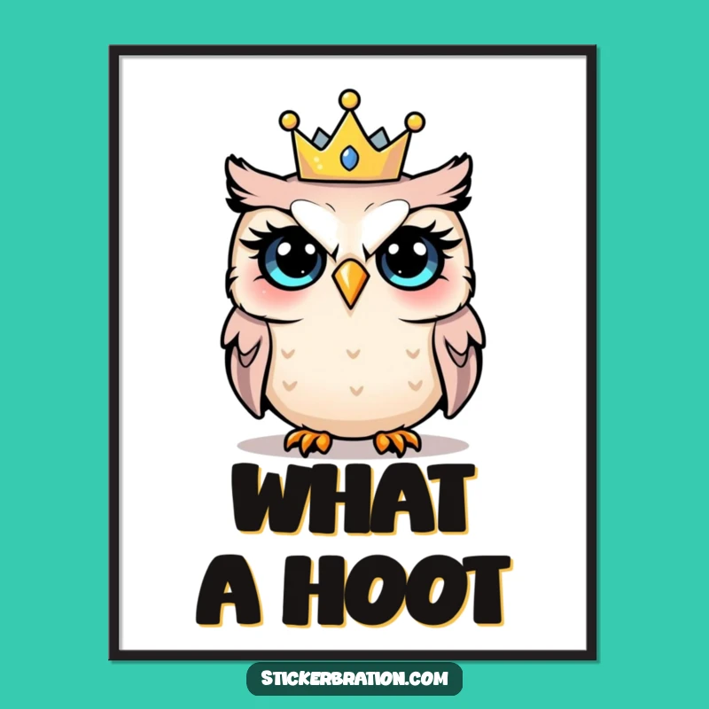 Funny Shocked Owl Party Poster: Bring Festive Surprise to Your Decor