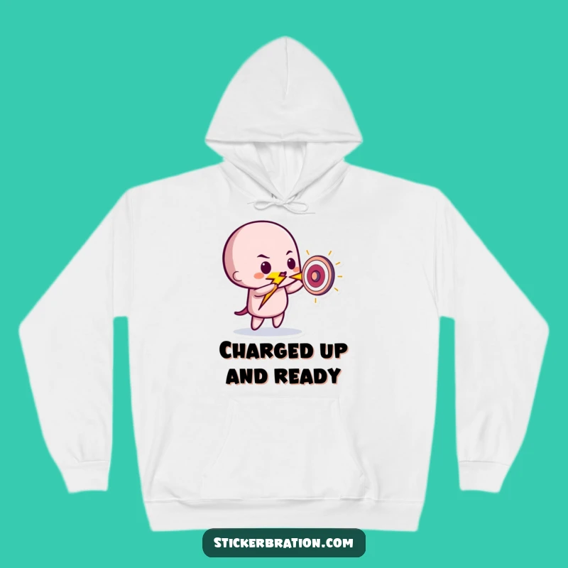 Funny Lightning Bolt Hoodie: Cozy Target Striker Wear, Perfect Humorous Gift