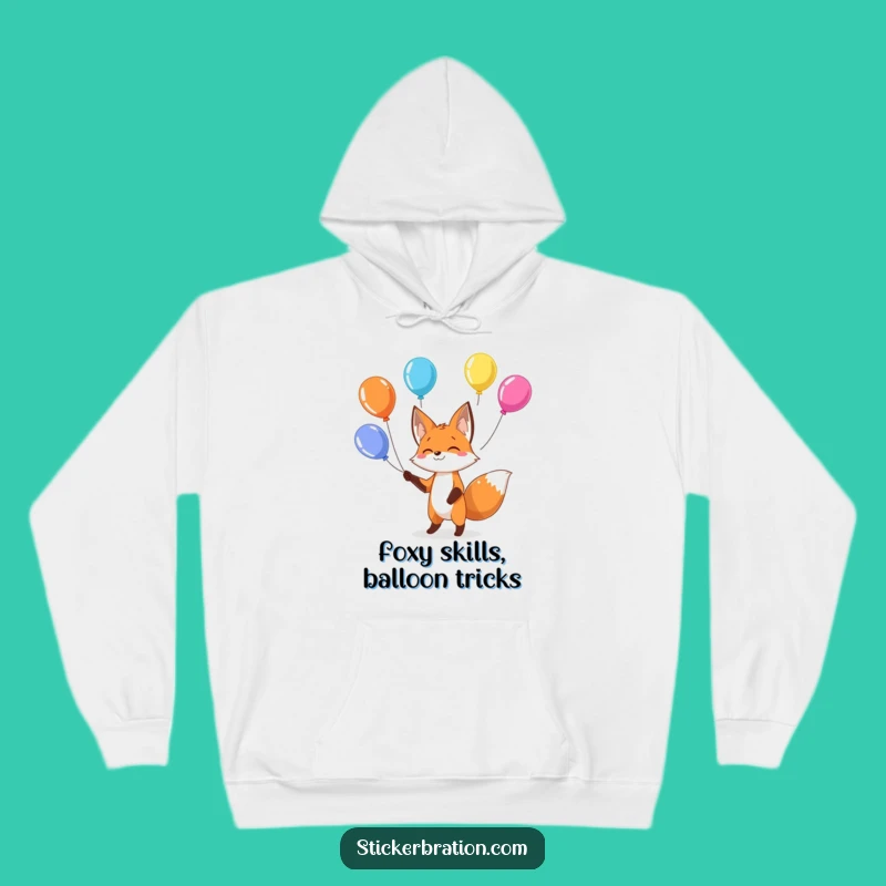 Funny Fox Balloon Juggling Hoodie: Stay Cozy While You Juggle Life