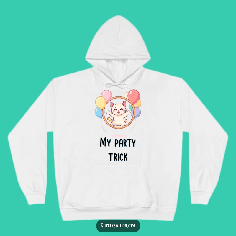 Funny Cat Balloon Hoop Hoodie: Cozy Jumps, Your Fun Comfort Essential!
