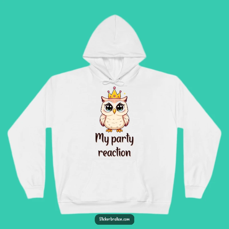 Cozy Funny Owl Hoodie: Shocked Party Crown, Warm & Humorous Gift