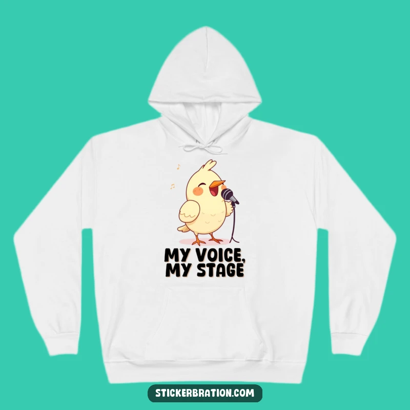 Cozy Funny Bird Microphone Hoodie - Hilarious Performer Gift for Warmth