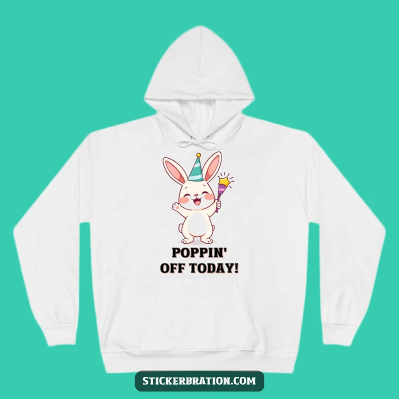 Funny Bunny Celebration Hoodie: Cozy Character Style, Perfect Funny Gift!