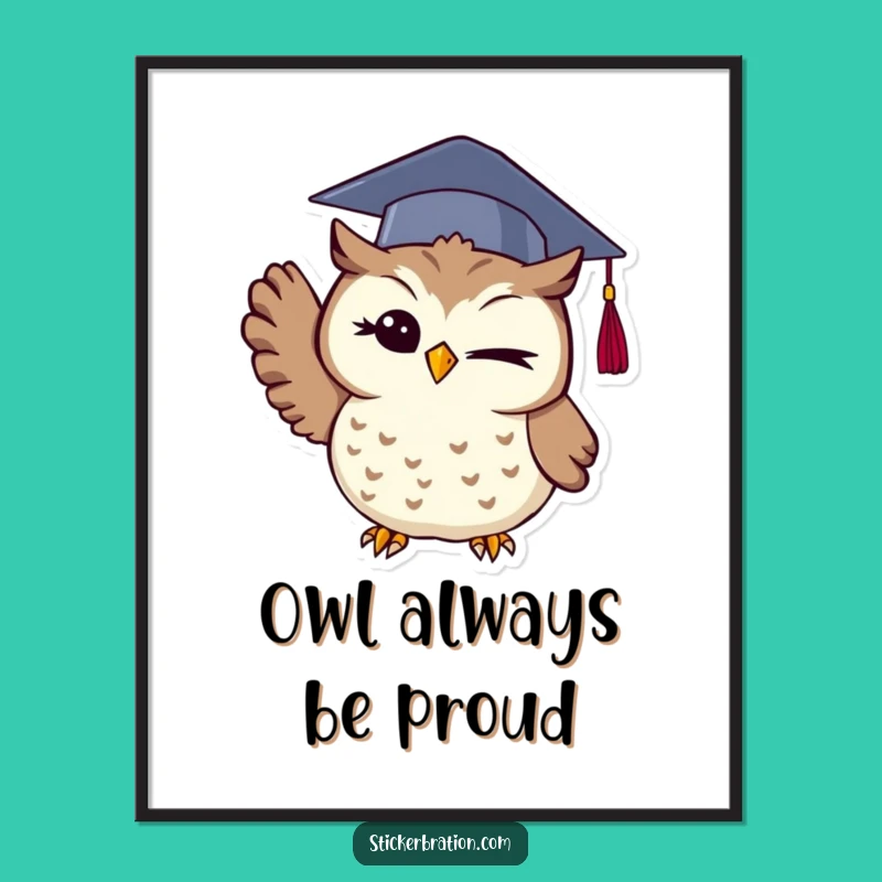 Free Printable Owl Art: Graduation Toss Wall Art, Wise & Funny Downloadable Decor
