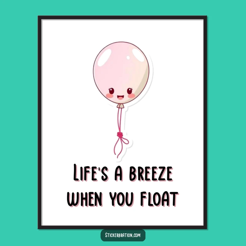 Funny Free Printable Wall Art: Whimsical Balloon Character Floating - Downloadable Decor!