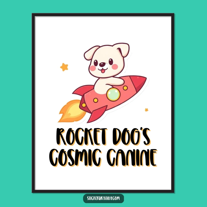 Free Printable Dog Rocket Wall Art: Funny Downloadable Decor for Adventure!