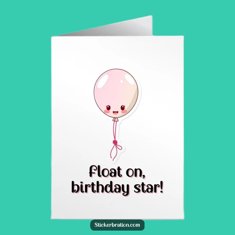 Free Printable Birthday Card: Funny Balloon Character Lassoing Wishes - Downloadable Fun!