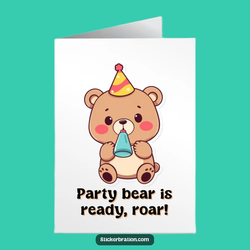 Free Printable Bear Party Hat Birthday Card - Funniest Downloadable Gift