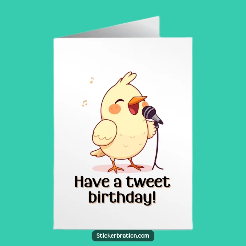 Free Printable Birthday Card: Singing Bird Star, Hilarious DIY Downloadable Gift