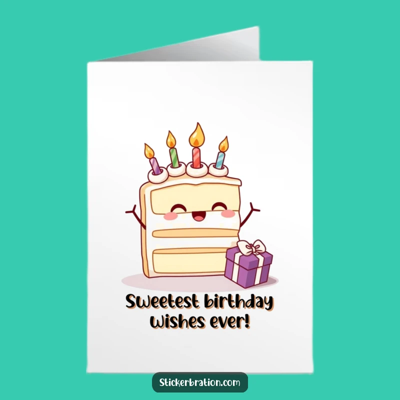 Free Printable Cake Opening Gift Birthday Card: Funny Downloadable Treat for Celebrations