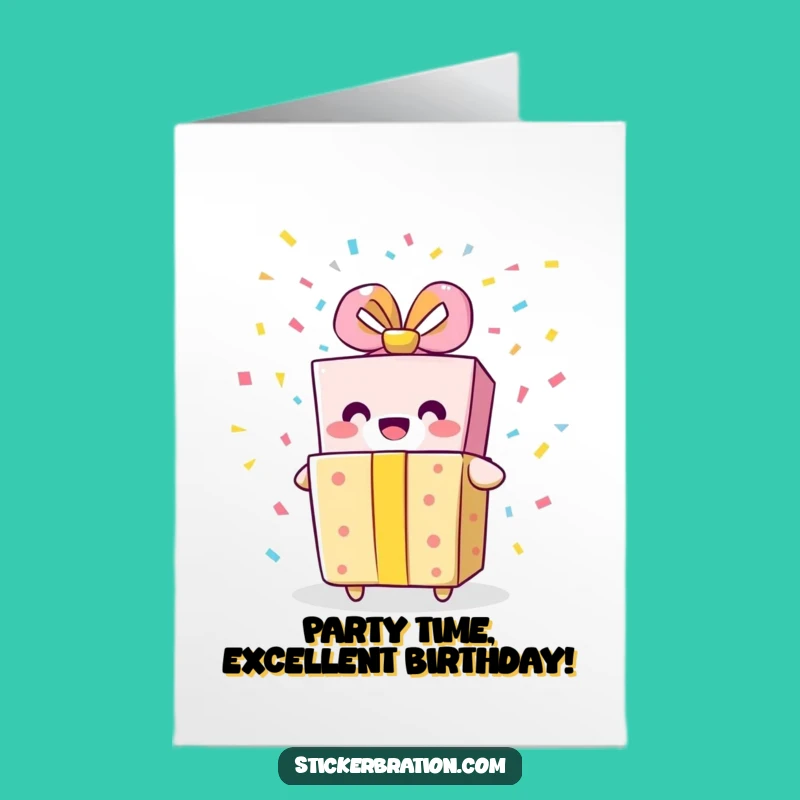 Free Printable Gift Box Birthday Card - Confetti Burst Funny Downloadable Gift