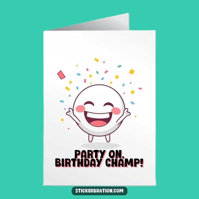 Free Printable Party Sticker Birthday Card - Funny Confetti Thrower Downloadable & Print at Home