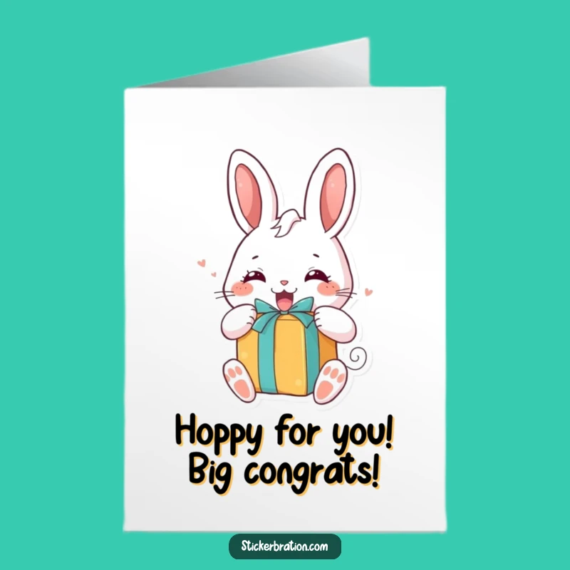 Free Printable Bunny Gift Congrats Card - Exciting Downloadable