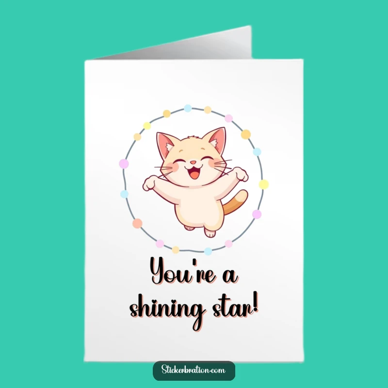 Free Printable Congrats Card: Amazing Cat Hoop Trick, Fun Downloadable Gift Idea