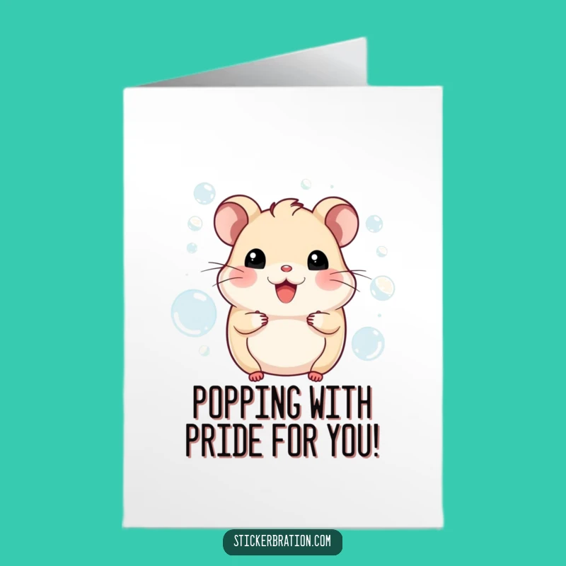 Free Printable Congrats Card: Humorous Hamster Bubbles, Downloadable & DIY