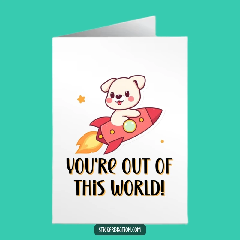 Free Printable Dog Rocket Congratulations Card: Funny Downloadable Achiever Astronaut!