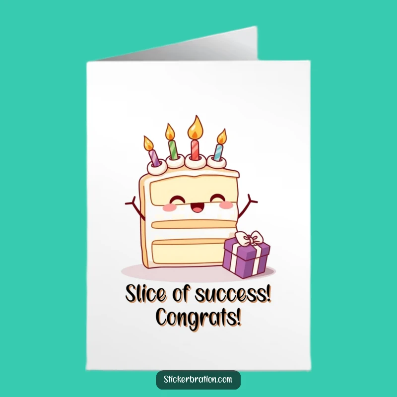 Free Printable Cake Opening Gift Congrats Card: Funny Downloadable Surprise for Sweet Success