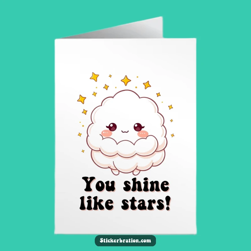 Free Printable Funny Congrats Card: Cloud Showering Stars! Awesome Downloadable Gift.