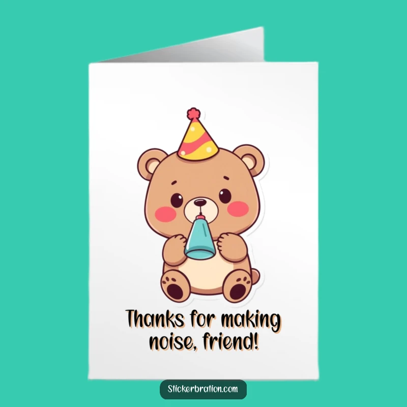 Free Printable Bear Party Thank You Card - Cheerful Downloadable