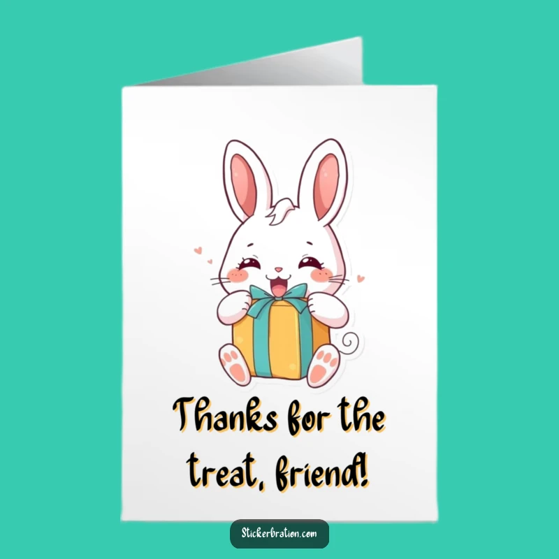 Free Printable Bunny Gift Thank You Card - Sweet Downloadable