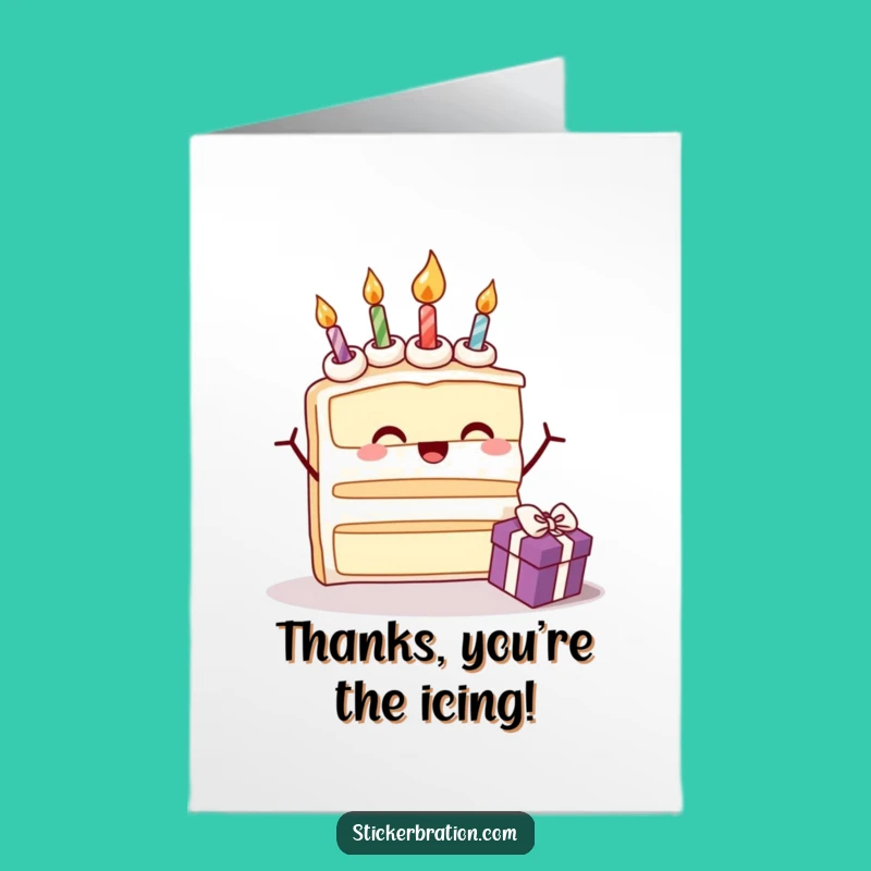 Free Printable Cake Opening Gift Thank You Card: Funny Downloadable Gratitude for Treats