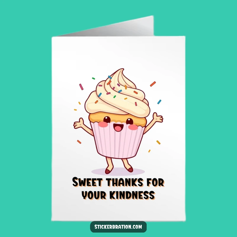 Free Printable Cupcake Thank You Card: Dancing Gratitude, a Sweet Downloadable Gift!