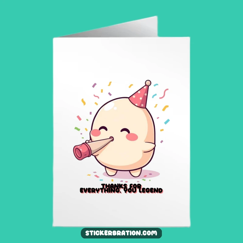 Free Printable Funny Thank You Card: Blob's Horn Blast of Gratitude! Downloadable Gift.