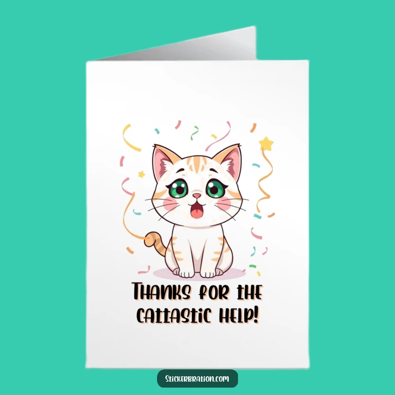 Free Printable Surprised Cat Thank You Card: Funny Downloadable Unexpected Gratitude!