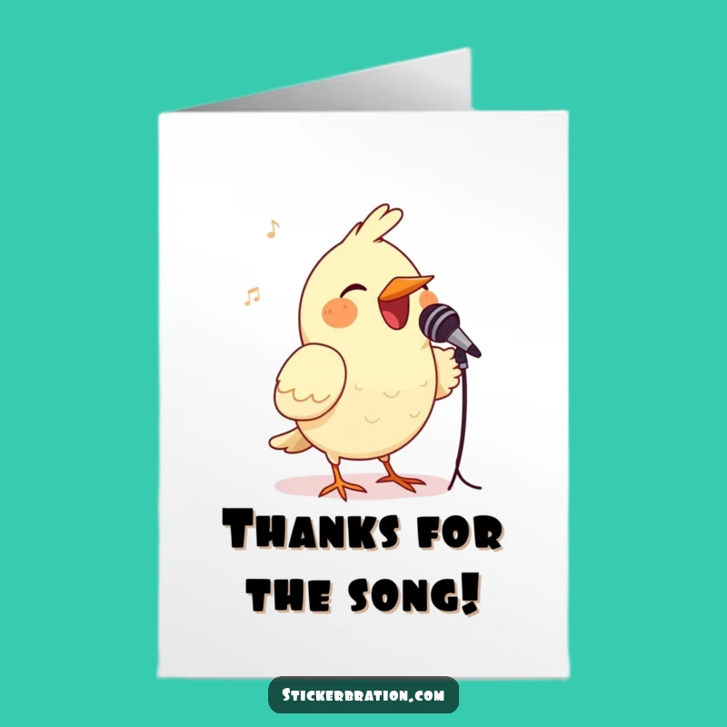 Free Printable Thank You Card: Bird's Sweet Melody, Heartfelt Downloadable Gift