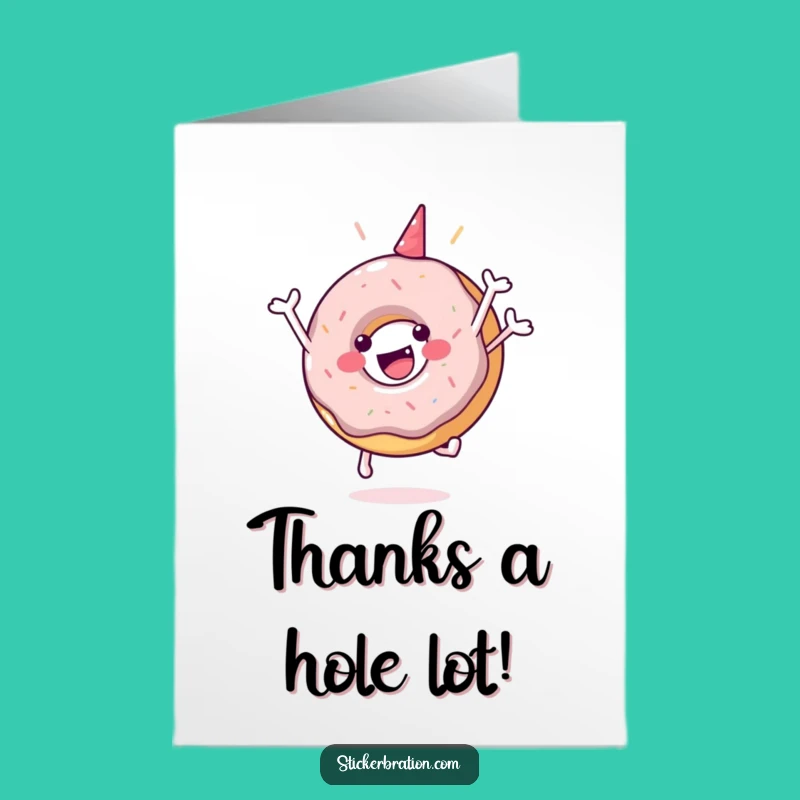 Free Printable Thank You Card: Donut Jumps for Thanks - Funny Downloadable Design