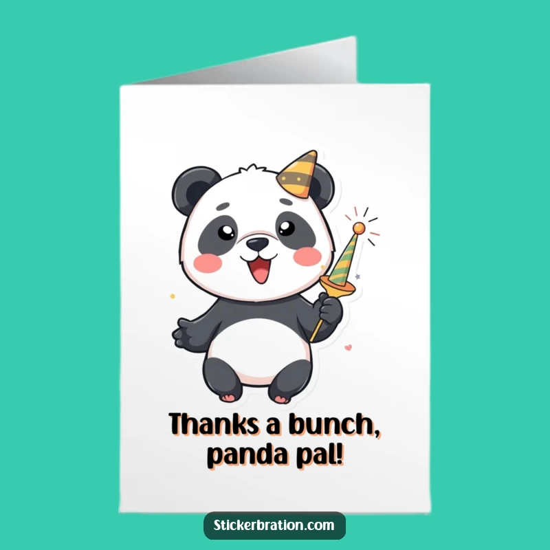 Free Printable Thank You Card: Humorous Panda Party Popper, DIY