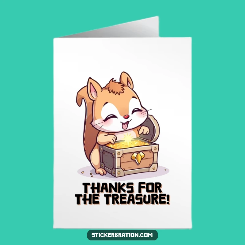 Free Printable Thank You Card: Squirrels Funny Treasure Discovery Gift